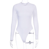 SC Casual Solid Color Long Sleeve Bodysuit BLG-P9B1581A