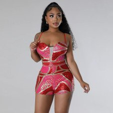 SC Sexy Sequin Halter Super Short Jumpsuit CYA-900886