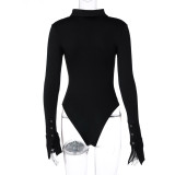 SC Long Sleeve Single Breasted Bodysuit BLG-P0B3779A