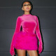 SC Long Sleeve Bodysuit And Plush Skirt Two Piece Set BLG-S3813935A