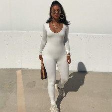 SC Long Sleeve Solid Color Slim Jumpsuit BLG-P0A3610A
