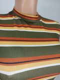 SC Long Sleeve Stripe Print Split Maxi Dress YD-8793