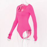 SC Long Sleeve Solid Color Slim Bodysuit BLG-P971084W