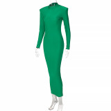 SC Solid Color Slim Solid Color Maxi Dress BLG-D1B7236K