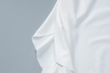 SC One Shoulder Pleated Solid Slim Long Dress BLG-D3412275A