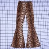 SC High Waist Leopard Print Flare Pants BLG-P8A0502A