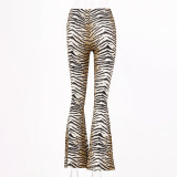 SC High Waist Leopard Print Flare Pants BLG-P8A0502A