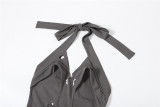 SC Sexy Suspenders Hole Slim Long Dress XEF-38520