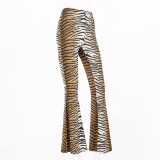 SC High Waist Leopard Print Flare Pants BLG-P8A0502A