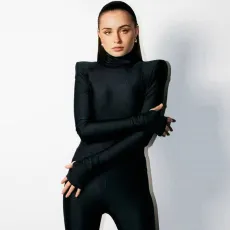 SC High Neck Long Sleeve Solid Bodysuit BLG-P1A6835A