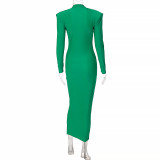 SC Solid Color Slim Solid Color Maxi Dress BLG-D1B7236K