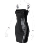 SC Solid Color Tube Tops Mini Dress BLG-D114327A