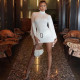 SC Solid Slim Fit Metal Button Mini Dress BLG-D3A14438A