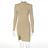 SC Long Sleeve High Neck Mini Dress BLG-D0C4245A