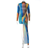 SC Fashion Print Irregular Mini Dress BLG-D2910240A