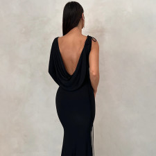 SC Fashion Single Shoulder Long Sleeve Maxi Dress BLG-D2A10652A