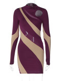 SC Fashion Splicing Mesh Hollow Out Mini Dress BLG-D3211629K