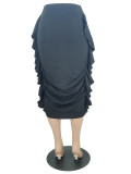 SC Casual Pleated Slim Half Body Skirt ZDF-31325