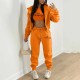 SC Fleece Sweatshirt Hooded Letter Print Three Piece Pants Set TK-6310