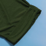 SC Solid Color Short Sleeve Split Midi Dress NY-10663