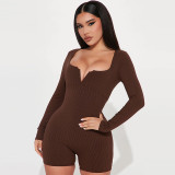 SC Solid Color Long Sleeve Romper BLG-P3613253A