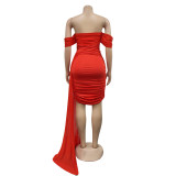 SC Solid Color Sexy Mesh Backless Mini Dress BY-6795