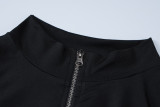 SC Patchwork Zipper Sport Yoga Jumpsuit BLG-P3914236K