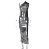 SC Slim Slash Shoulder Sleeveless Maxi Dress BLG-D2C11402K
