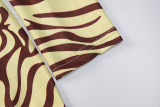 SC Print Hollow Long Sleeve Bandage Dress BLG-D1B7217A