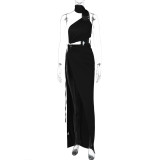 SC Backless Hollow Out Slash Neck Maxi Dress BLG-D3813788K