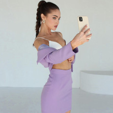SC Fashion Short Blazer And Skirt Two Piece Set BLG-S2810079K