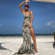 SC Fashion Printed Split Halter Maxi Dress BLG-D238003A