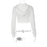 SC Fashion Zipper Hooded Slim Crop Tops BLG-T2910448A