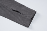 SC Long Sleeve Solid Zipper Jumpsuit BLG-P3A14652K