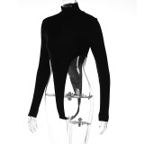 SC Sexy Long Sleeve Backless Bodysuit BLG-P3613097K