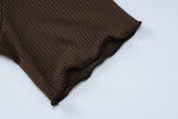 SC Short Sleeve Solid Tie Up Midi Dress BLG-D3B15001K