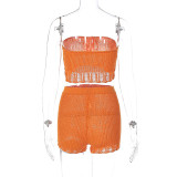 SC Sexy Knits Wrap Chest Vest And Short Two Piece Set BLG-S3412308W