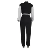 SC Fashion Patchwork Single-breasted Button 2 Piece Set FENF-6001