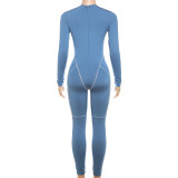 SC Casual Sport Long Sleeve Tight Jumpsuit XEF-40201