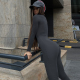 SC Solid Color Long Sleeve Yoga Sport Jumpsuit BLG-P3A14359A