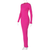 SC Solid Color Long Sleeve Maxi Dress BLG-D3914162A