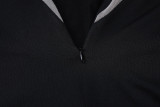 SC Mesh Patchwork Zipper Casual Jumpsuit BLG-P3B14792K