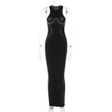 SC Sexy Hot Drill Sleeveless Maxi Dress BLG-D3713337A