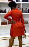 SC Fashion Pleated Splicing Blazer Midi Dress NY-10671