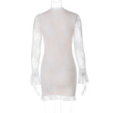 SC Sexy Hollow Out Lace Splicit Mini Dress BLG-D3B14825K