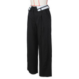 SC Solid Color Loose Wide Leg Blazer Pants ZSD-0646