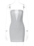 SC Sexy Patchwork Tube Tops Mini Dress BLG-D3B14729K