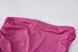 SC Solid Color Tube Tops Drawstring Skirt 2 Piece Set BLG-S1A6817K