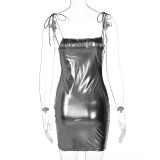 SC Backless Tie Up Slim Mini Dress BLG-D1C7528A