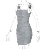 SC Sexy Sling Pleated Mini Dress BLG-D114534A